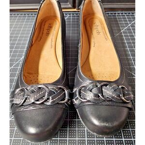 softspots  Posie Black Upper Leather‎ US women size 9N narrow slip on